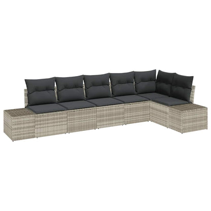 Garten-Sofa-Set mit Kissen mit Speicher 6 pcs Hellgrau