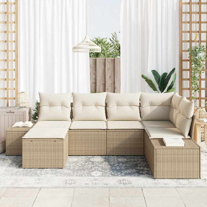 Garten-Sofa-Set 6 pcs Beige und Creme 264 x 154 x 85 cm