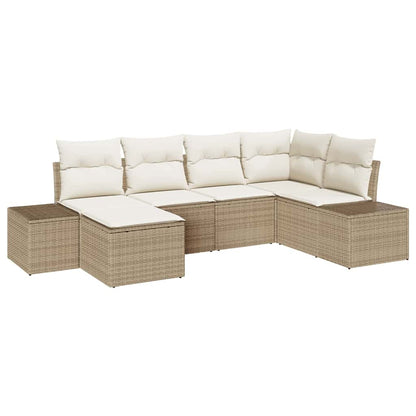Garten-Sofa-Set 6 pcs Beige und Creme 264 x 154 x 85 cm