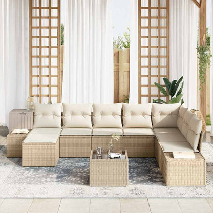 Garten-Sofa-Set 9 pcs Beige und Creme 319 x 209 x 85 cm