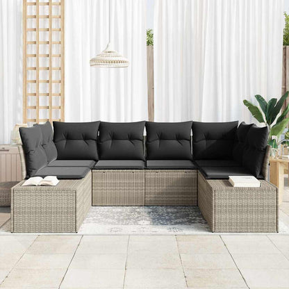 Garten-Sofa-Set 6 pcs Hellgrau 234 x 154 x 85 cm Poly Rattan