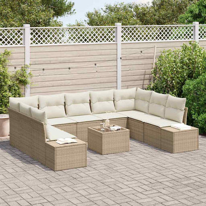 Garten-Sofa-Set 10 pcs Beige und Creme 289 x 209 x 85 cm