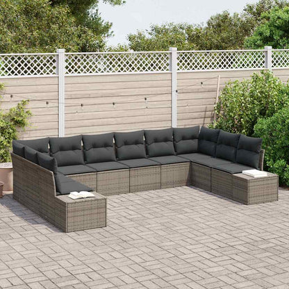 Garten-Sofa-Set 10 pcs Grau 344 x 209 x 85 cm Poly Rattan
