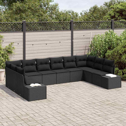 Garten-Sofa-Set 10 pcs Schwarz 344 x 209 x 85 cm Poly Rattan