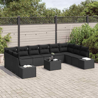 Garten-Sofa-Set 11 pcs Schwarz 344 x 209 x 85 cm Poly Rattan