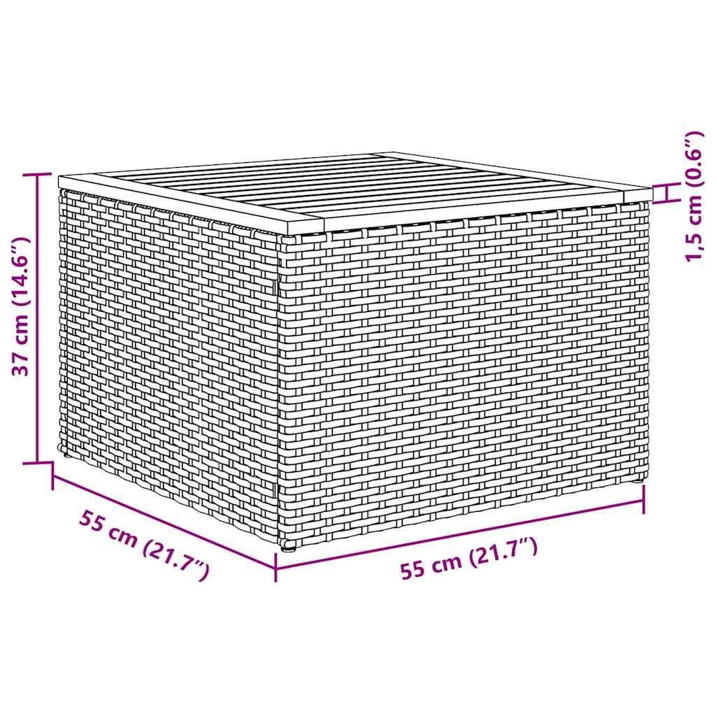 Garten-Sofa-Set mit Kissen 5 pcs Schwarz 55 x 55 x 37 cm