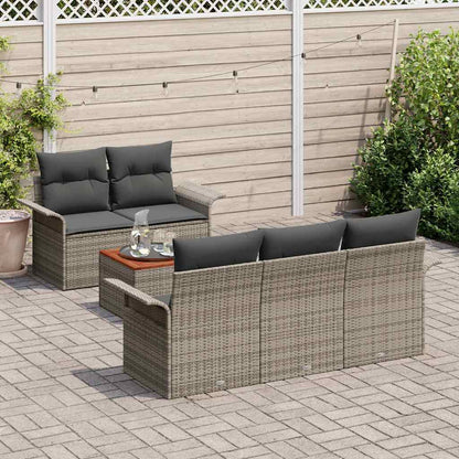 Garten-Sofa-Set mit Kissen Manuell 6 pcs Grau 55 x 55 x 37 cm
