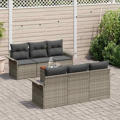Garten-Sofa-Set mit Kissen Manuell 7 pcs Grau 55 x 55 x 37 cm