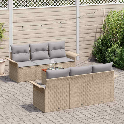Garten-Sofa-Set Manuell 7 pcs Beige, Hellgrau 55 x 55 x 37 cm