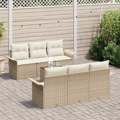 Garten-Sofa-Set 7 pcs Beige und Creme 55 x 55 x 37 cm