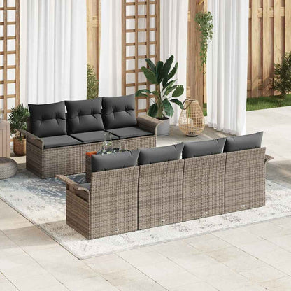 Garten-Sofa-Set mit Kissen Manuell 8 pcs Grau 55 x 55 x 37 cm