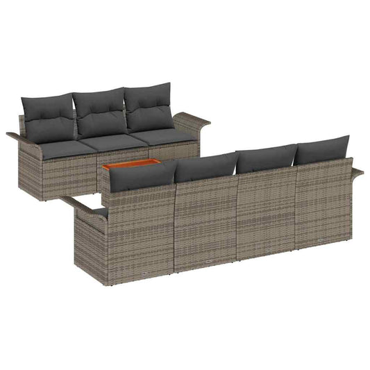 Garten-Sofa-Set mit Kissen Manuell 8 pcs Grau 55 x 55 x 37 cm