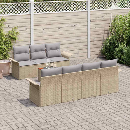 Garten-Sofa-Set Manuell 8 pcs Beige, Hellgrau 55 x 55 x 37 cm