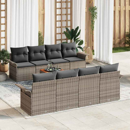 Garten-Sofa-Set mit Kissen Manuell 7 pcs Grau 55 x 55 x 37 cm