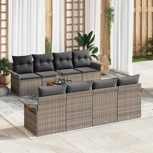 Garten-Sofa-Set mit Kissen Manuell 7 pcs Grau 55 x 55 x 37 cm