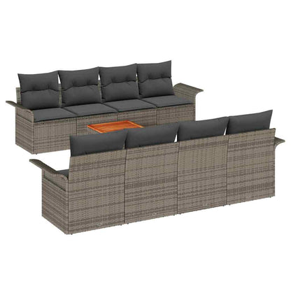 Garten-Sofa-Set mit Kissen Manuell 7 pcs Grau 55 x 55 x 37 cm
