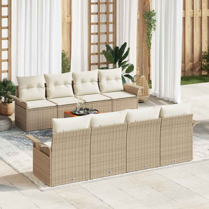 Garten-Sofa-Set mit Kissen 7 pcs Beige, Creme 55 x 55 x 37 cm