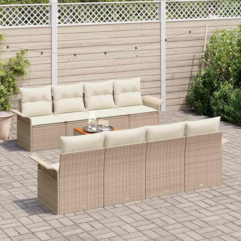 Garten-Sofa-Set mit Kissen 7 pcs Beige, Creme 55 x 55 x 37 cm