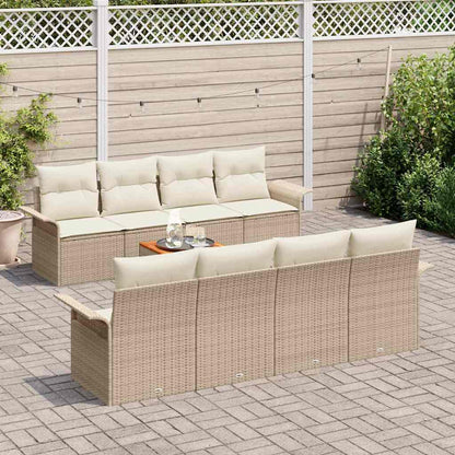 Garten-Sofa-Set mit Kissen 7 pcs Beige, Creme 55 x 55 x 37 cm