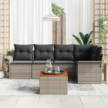 Garten-Sofa-Set mit Kissen 6 pcs Grau 55 x 55 x 37 cm