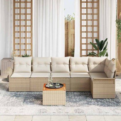 Garten-Sofa-Set mit Kissen 7 pcs Beige, Creme 55 x 55 x 37 cm