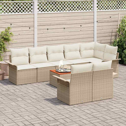 Garten-Sofa-Set mit Kissen 9 pcs Beige, Creme 55 x 55 x 37 cm
