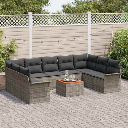 Garten-Sofa-Set mit Kissen 10 pcs Grau 55 x 55 x 37 cm