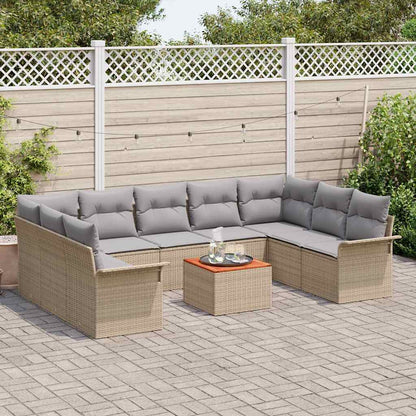 Garten-Sofa-Set 10 pcs Beige, Hellgrau 55 x 55 x 37 cm