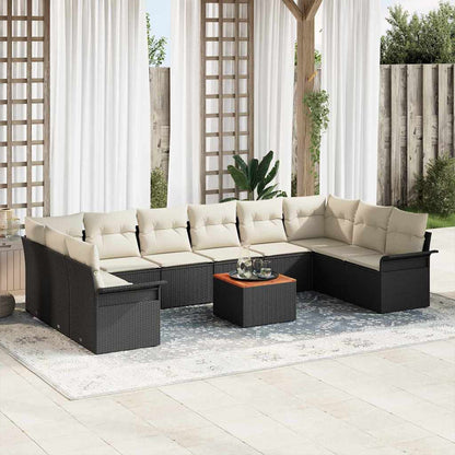 Garten-Sofa-Set Manuell 11 pcs Schwarz, Creme 55 x 55 x 37 cm
