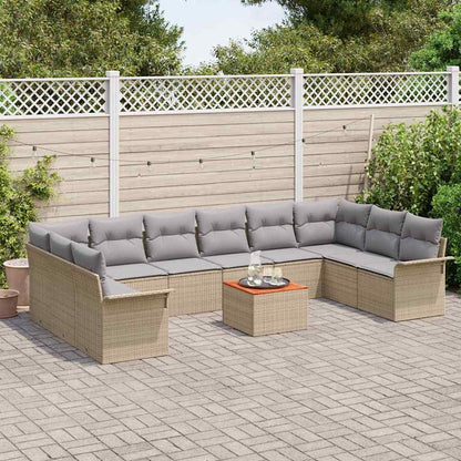 Garten-Sofa-Set Manuell 11 pcs Beige, Hellgrau 55 x 55 x 37 cm