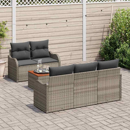 Garten-Sofa-Set mit Kissen 6 pcs Grau 55 x 55 x 37 cm