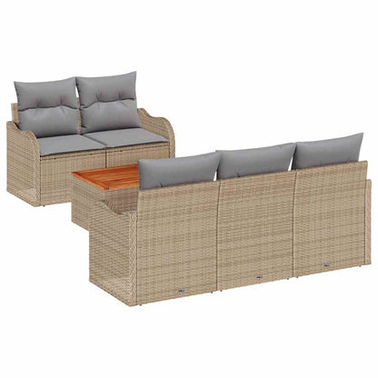 Garten-Sofa-Set 6 pcs Beige, Hellgrau 55 x 55 x 37 cm