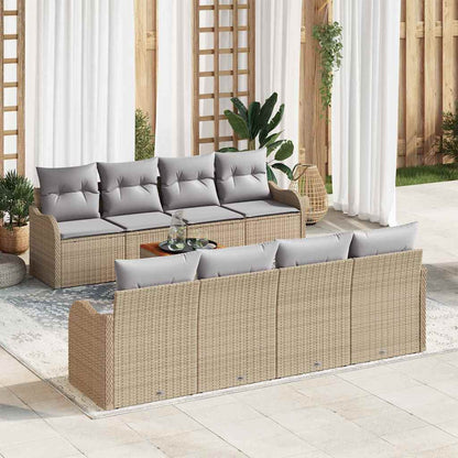 Garten-Sofa-Set 9 pcs Beige und Hellgrau