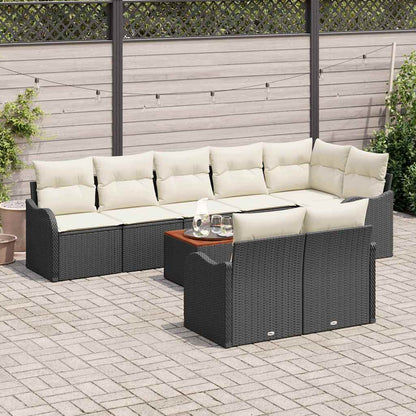 Garten-Sofa-Set 9 pcs Schwarz und Weiß