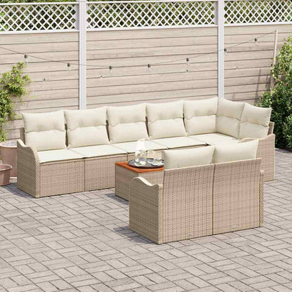 Garten-Sofa-Set 9 pcs Beige und Weiß
