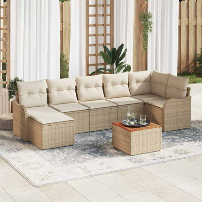 Garten-Sofa-Set 8 pcs Beige und Weiß