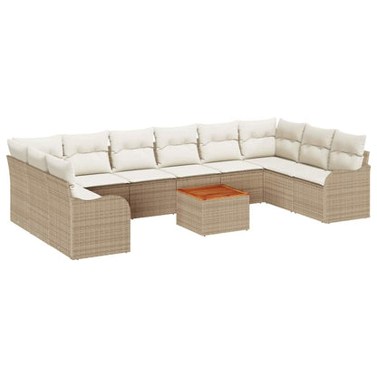 Garten-Sofa-Set 10 pcs Beige und Weiß