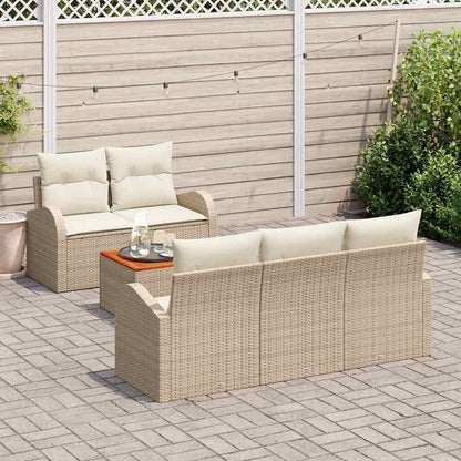 Garten-Sofa-Set 6 pcs Beige und Weiß