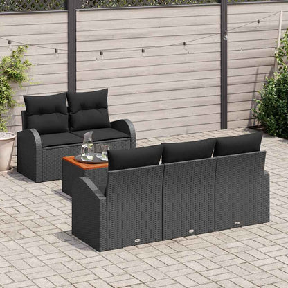 Garten-Sofa-Set 6 pcs Schwarz