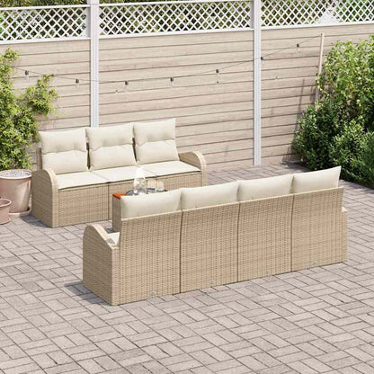 Garten-Sofa-Set 8 pcs Beige und Weiß