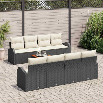 Garten-Sofa-Set 9 pcs Schwarz und Weiß