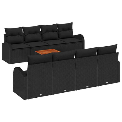 Garten-Sofa-Set 9 pcs Schwarz