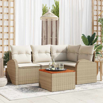 Garten-Sofa-Set 5 pcs Beige und Weiß