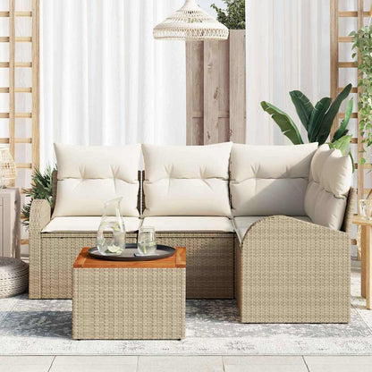 Garten-Sofa-Set 5 pcs Beige und Weiß