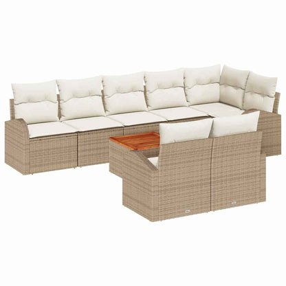 Garten-Sofa-Set 9 pcs Beige und Weiß