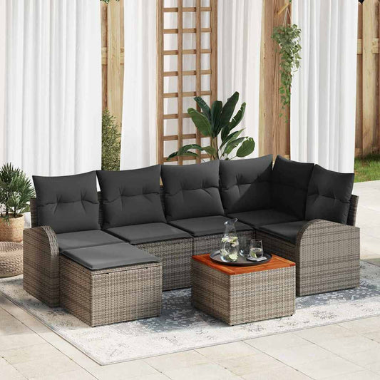 Garten-Sofa-Set 7 pcs Grau