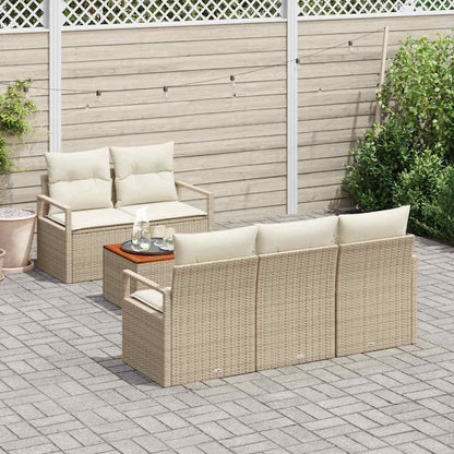 Garten-Sofa-Set 6 pcs Beige und Weiß