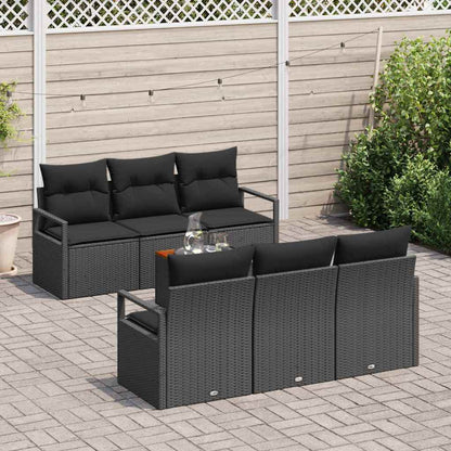 Garten-Sofa-Set 7 pcs Schwarz