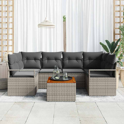 Garten-Sofa-Set 7 pcs Grau