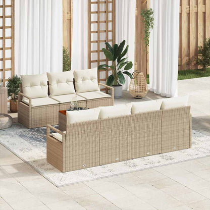 Garten-Sofa-Set 8 pcs Beige und Weiß